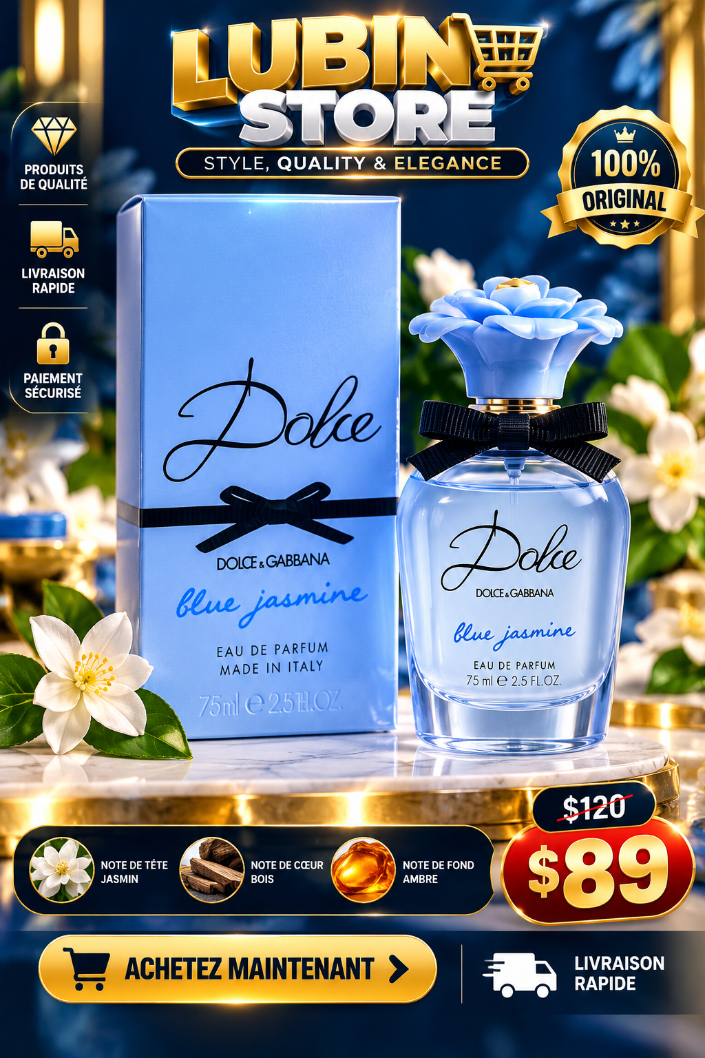 Dolce & Gabbana Dolce Blue Jasmine Eau de Parfum 75ml / 2.5 oz