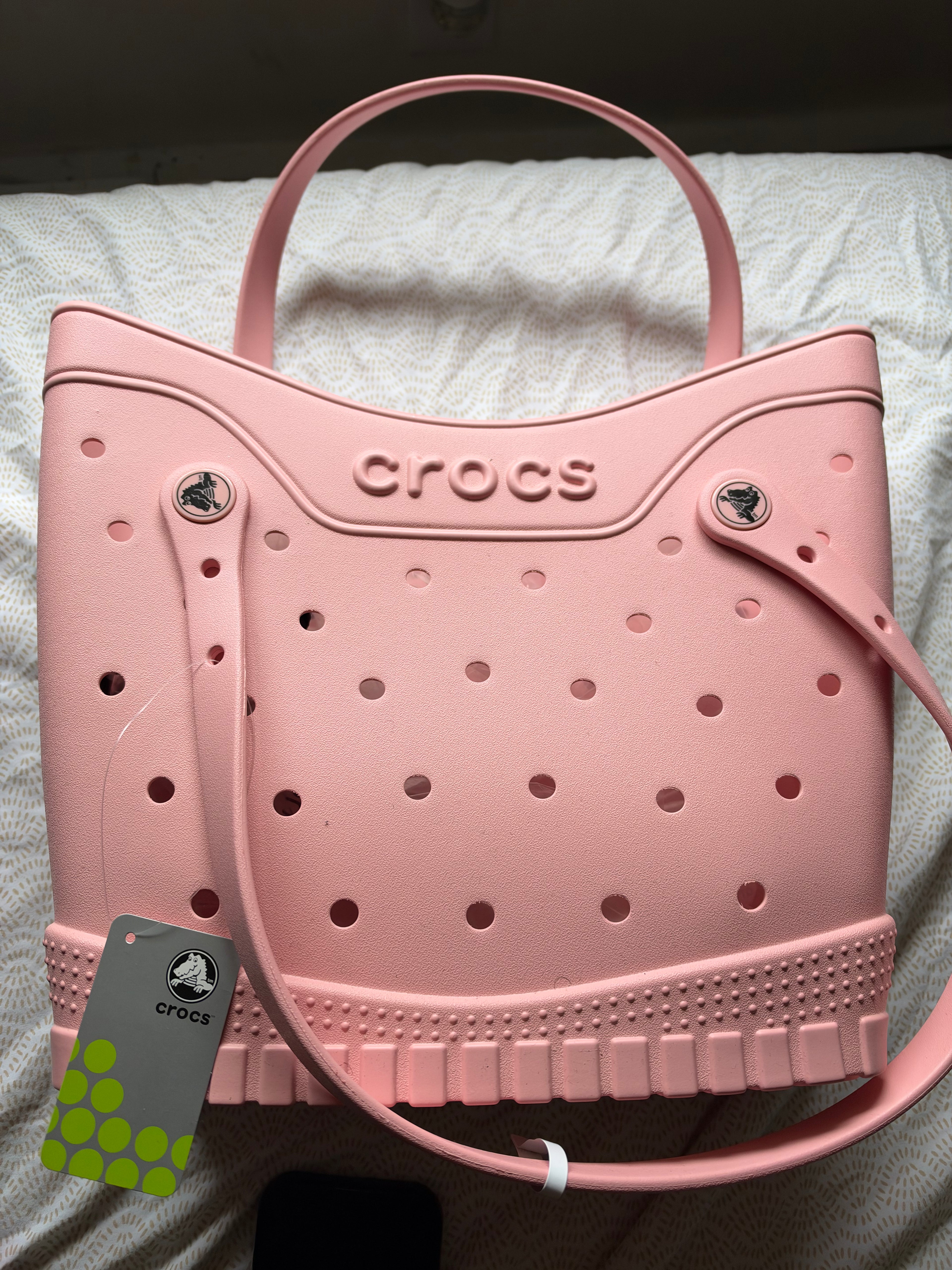 Crocs Medium EVA Tote Bag – Powder Pink – New